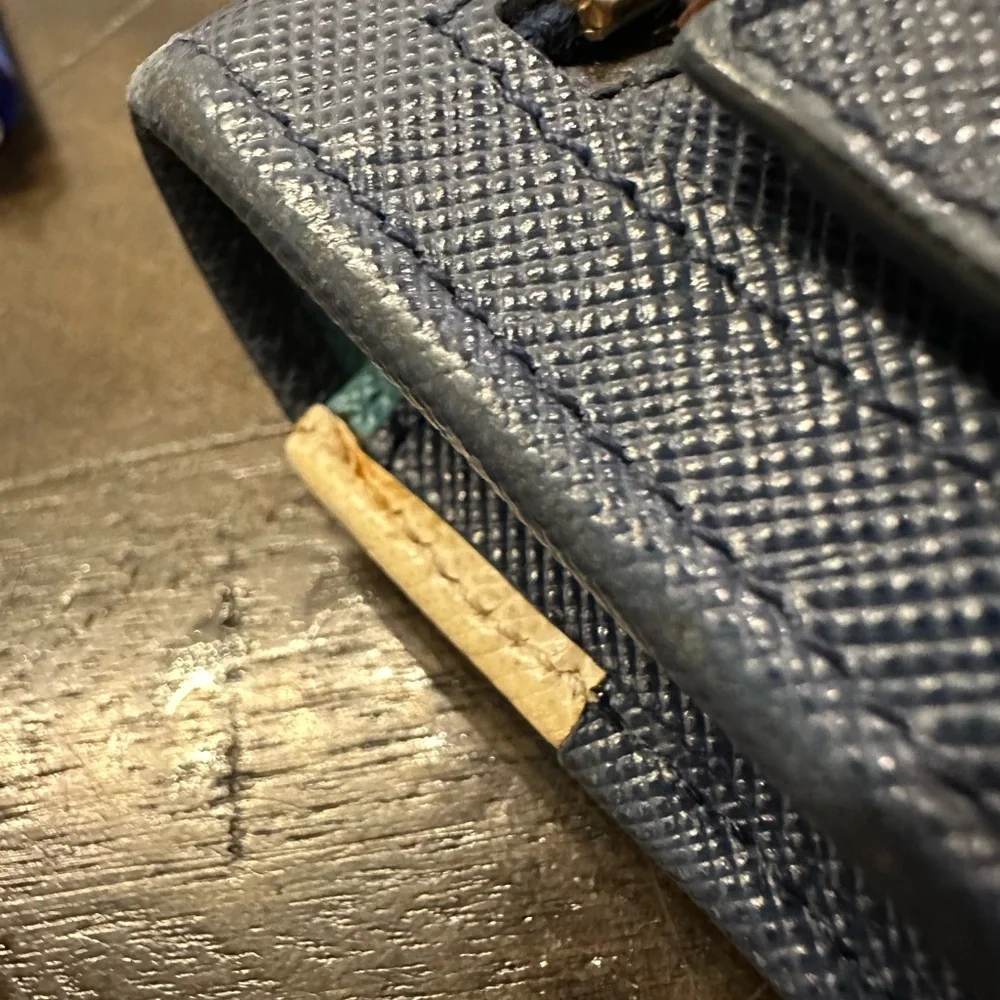 Prada Navy Saffiano Continental Wallet with Gold Logo Stunning interior ❤️ - Picture 3 of 12